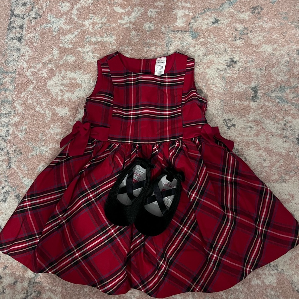 Carter’s Christmas Dress w/ shoes 18 months